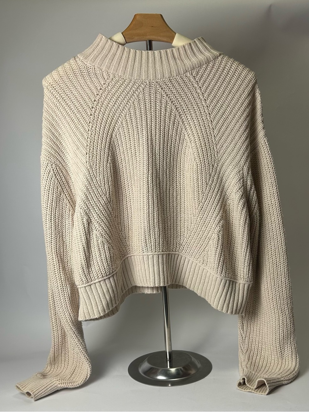 Aeropostale Cream Turtleneck Knit Sweater crop